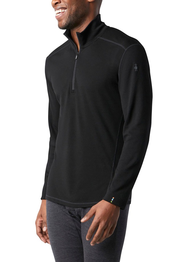 スマートウール メンズ アウター パーカー・スウェット ハーフジップ Smartwool Classic Thermal Merino Base Layer Quarter Zipullover Black ブラック