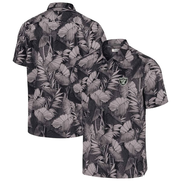 トッミーバハマ メンズ トップス プルオーバー Men\u0027s Tommy Bahama Black Las Vegas Raiders Bahama Coast Nuevo Fronds Camp Button-Up Shirt Black 黒いこと