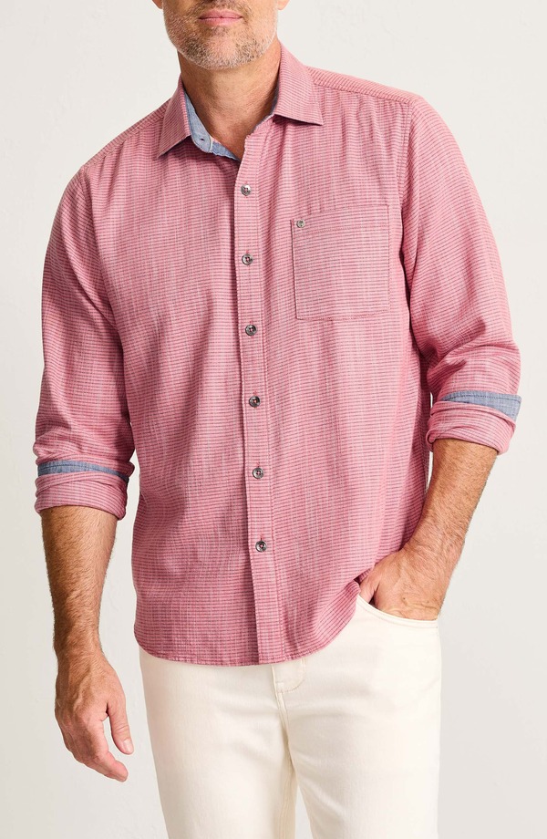 トッミーバハマ メンズ トップス シャツ コットン Tommy Bahama Dorado Stretch Cotton Button-Up Shirt Luxe Berry