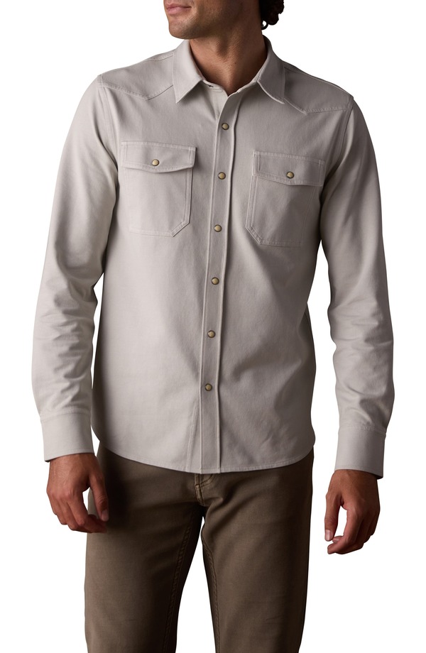 並大抵ブランド名 メンズ トップス プルオーバー 綿織物 The Normal Brand Tentoma Cotton Stretch Twill Snap-Up Western Shirt Dawn Blue 青味