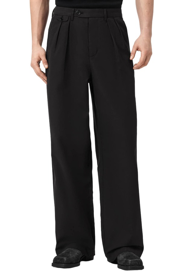 オールセインツ メンズ ボトムス カジュアルパンツ コットン AllSaints Conway Cotton Pants Black ブラック
