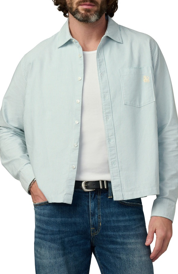 ジョーズ メンズ トップス シャツ Joe's The Keanu Stripe Button-Up Shirt Mallard Green グリーン