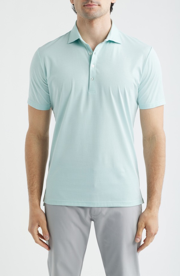 ジョニー オー メンズ トップス ポロシャツ コットン johnnie-O Elba Top Shelf Cotton Blend Piqu Polo Blue Crush ブルー