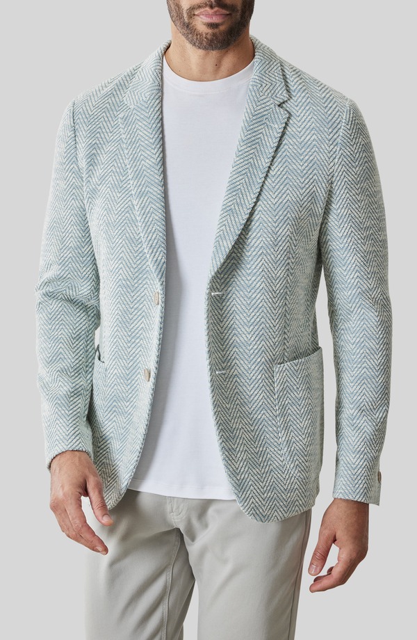 ロバートバラケット メンズ アウター ジャケット・ブルゾン コート ニット Robert Barakett Jett Knit Herringbone Sport Coat Softeal ティール｜ReVida 店