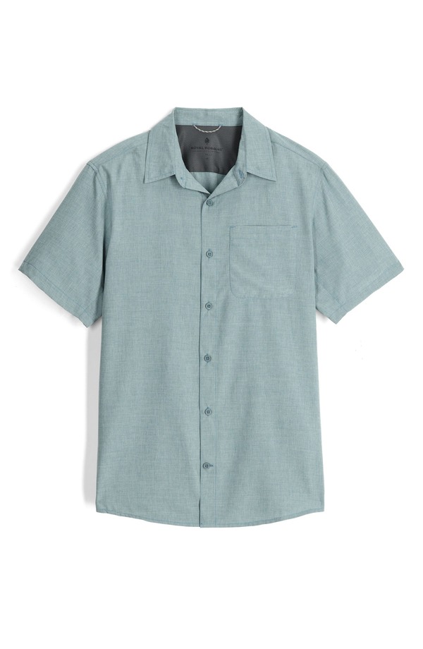 ロイヤルロビンズ メンズ トップス シャツ ROYAL ROBBINS Amp Lite II Short Sleeve Button-Up Shirt Light Slate Heather スレート