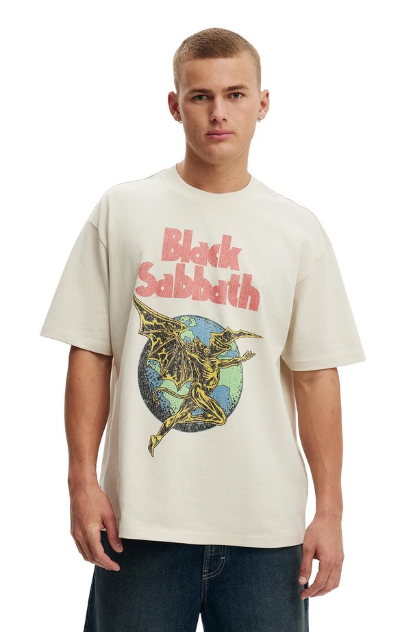 コットンオン メンズ トップス プルオーバー Cotton Men\u0027s Everyday Fit Music T-Shirt Bone Black Sabbath - Henry 黒いこと
