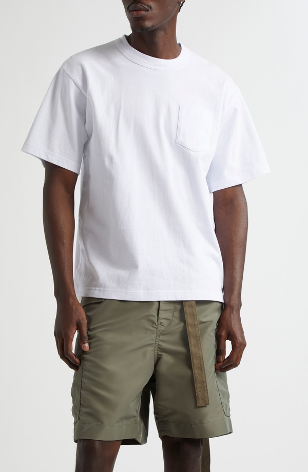 サカイ メンズ トップス プルオーバー 綿織物 Sacai Cotton Pocket-Shirt White 101 白いこと