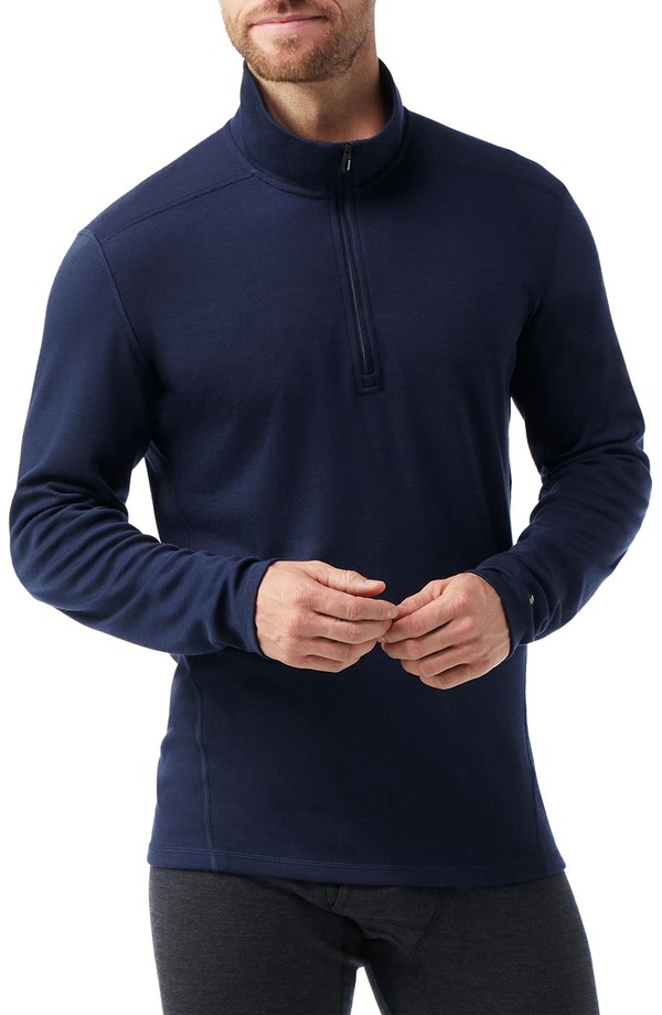 スマートウール メンズ アウター パーカー・スウェット ハーフジップ Smartwool Classic Thermal Merino Base Layer Quarter Zipullover Deep Navy ネイビー