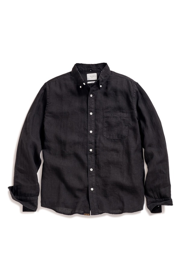 ビリーレイド メンズ トップス シャツ ダウン リネン Billy Reid Tuscumbia Linen Button-Down Shirt Black ブラック 37,570円
