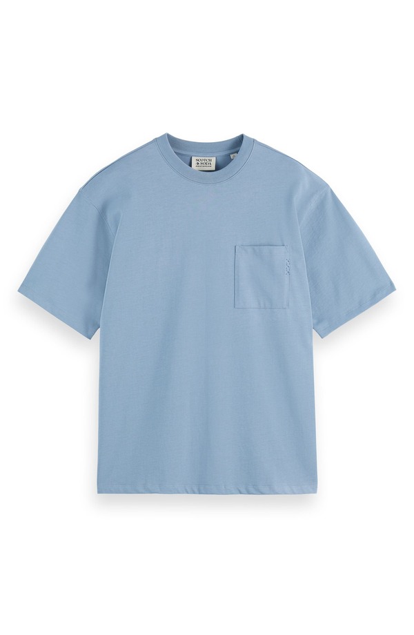 スコッチアンドソーダ メンズ トップス Tシャツ Scotch & Soda Relaxed Pocket-Shirt Fadedenim デニム|ReVida 店