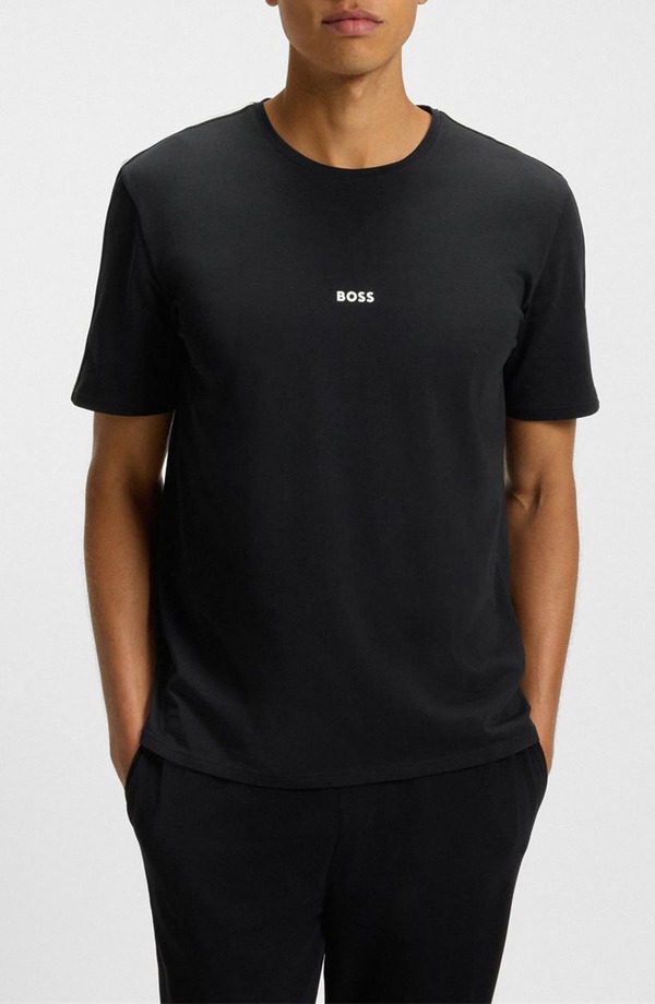 ボス メンズ トップス Tシャツ コットン BOSS Unique Stretch Cotton Pajama T-Shirt Black ブラック