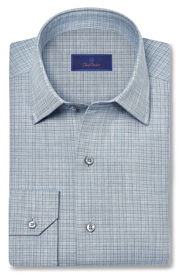 デイビッドドナヒュー メンズ トップス シャツ コットン Davidonahue Cotton \u0026 Cashmere Check Sport Shirt Sky/Multi マルチカラー