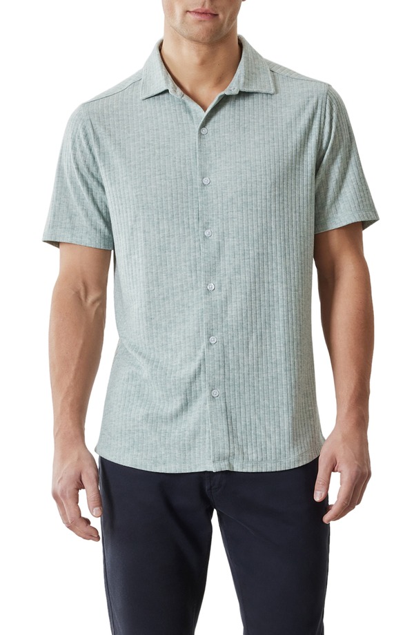 ロバートバラケット メンズ トップス スポーツシャツ 編み物 Robert Barakett Anton Knit Button-Upolo Aqua アクア メンズファッション-ポロシャツ-トップス