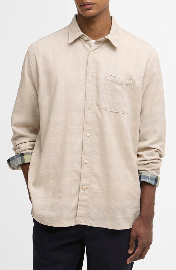 バブアー メンズ トップス プルオーバー Barbourelaxed Kingswell Tartan Plaid Button-Up Shirt Light Stone 石ころ