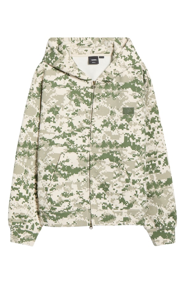 バンズ メンズ アウター パーカー・スウェット フリース Vans Loose Fit Premium Digi Camo Fleece Zip Hoodie Digi Camo