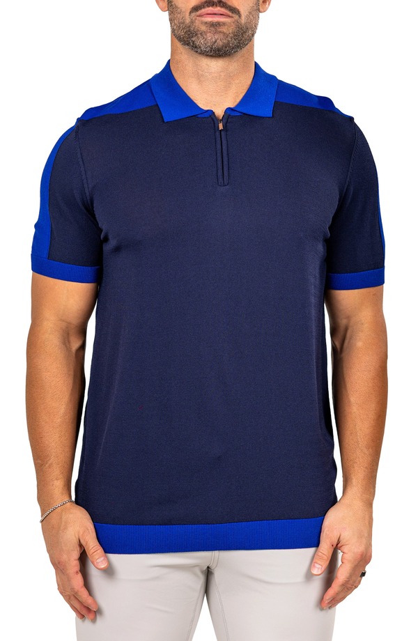 マセオ メンズ トップス ポロシャツ Maceoo Marthy Blue Polo Blue ブルー｜ReVida 店