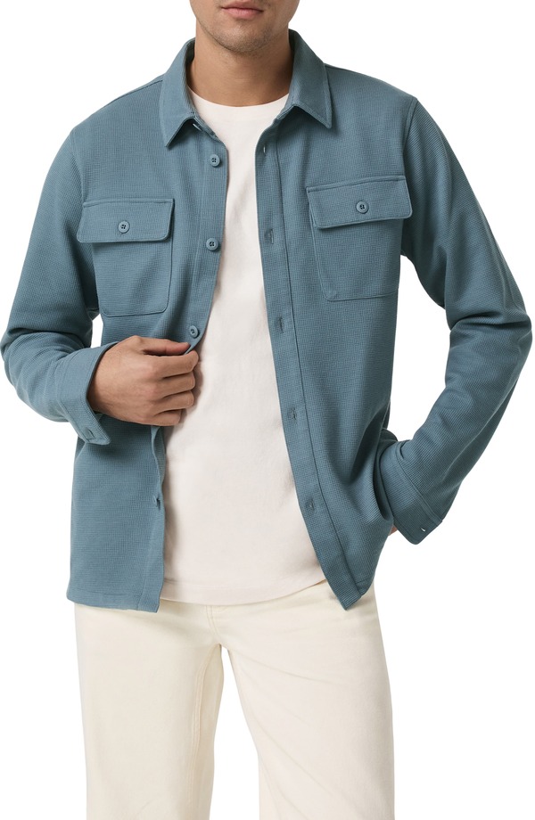 ビュオーリ メンズ アウター ジャケット・ブルゾン シャツ Vuori Waffle Shirt Jacket Abyss