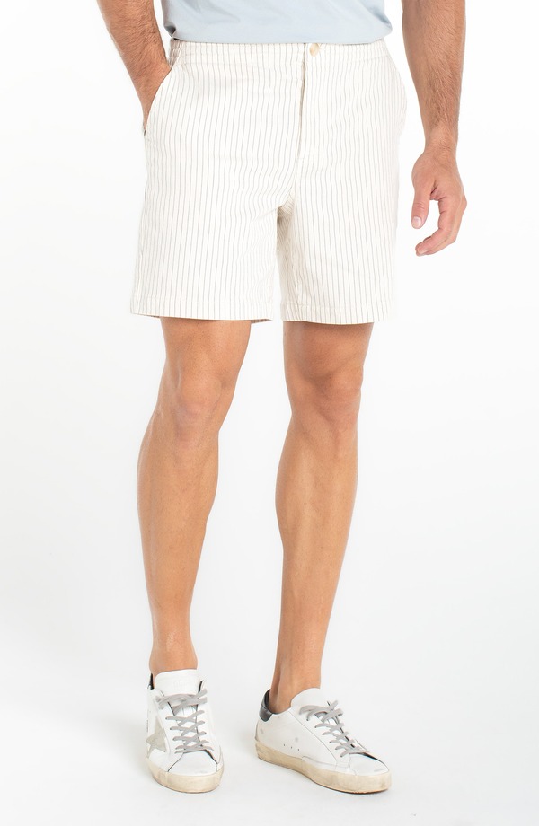 リヴァプール ロサンゼルス メンズ ボトムス ハーフパンツ・ショーツ ショートパンツ コットン Liverpoolos Angelestripe Cotton Button & Drawstring Shorts Ecru/ Slate エクリュ