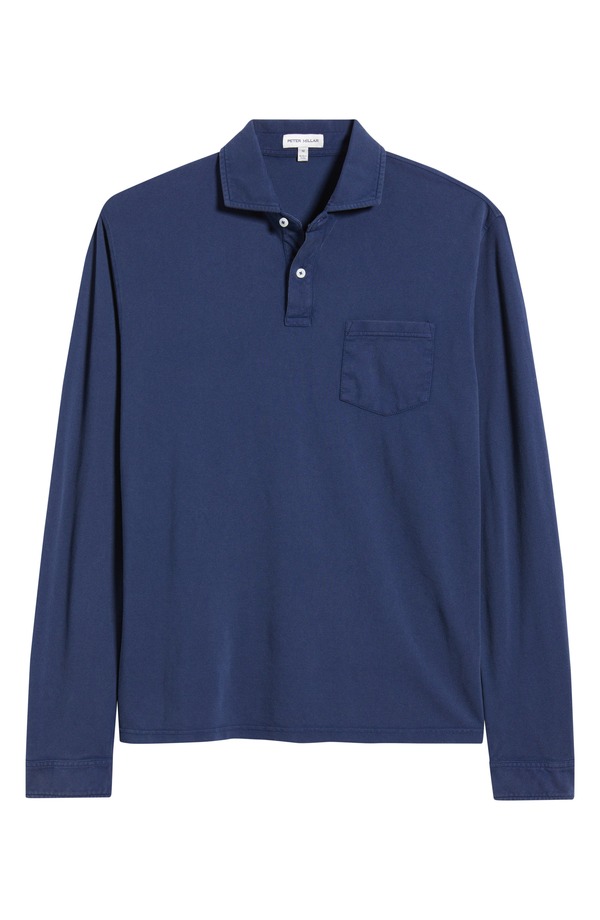 ピーター・ミラー メンズ トップス ポロシャツ Peter Millar Everyday Piqu Long Sleeve Pocket Polo Atlantic Blue ブルー