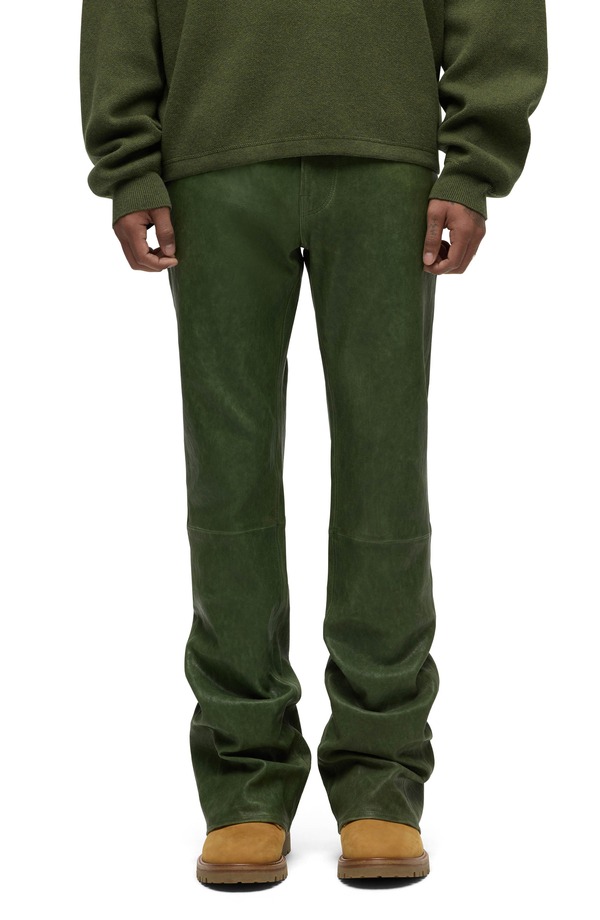 ハドソンジーンズ メンズ ボトムス カジュアルパンツ レザー Hudson Jeans Walker Kick Flare Leather Jeans Distress Pine