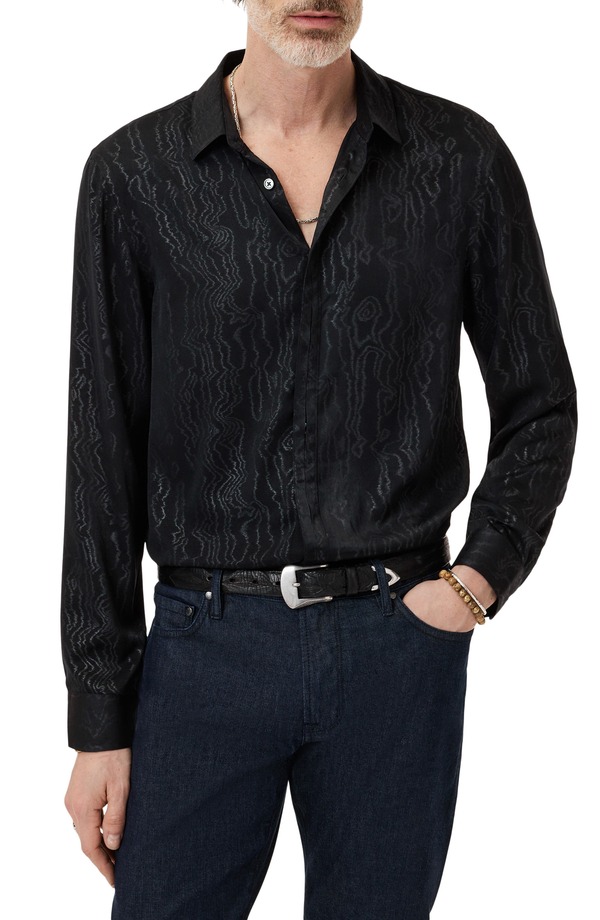 ジョンバルベイトス メンズ トップス シャツ John Varvatos Hickory Button-Up Shirt Black ブラック