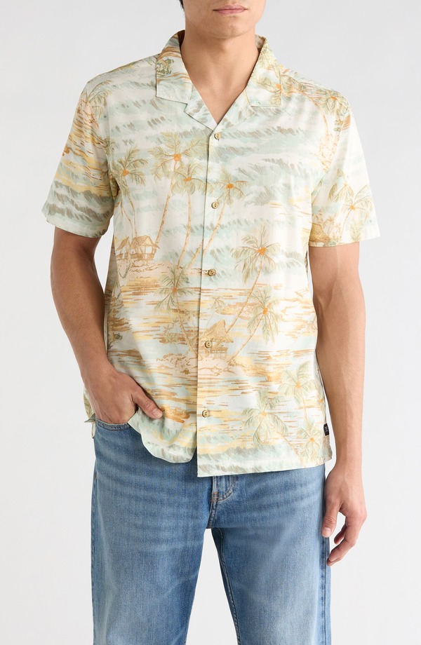 ローアク メンズ トップス シャツ コットン Roark Gonzorganicotton Camp Shirt Seafoam