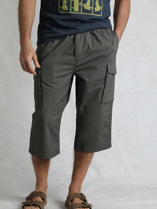 ウィアードフィッシュ メンズ ボトムス カジュアルパンツ Weird Fish Summersville 3/4 Length Cargo Trousers Dark Grey グレー