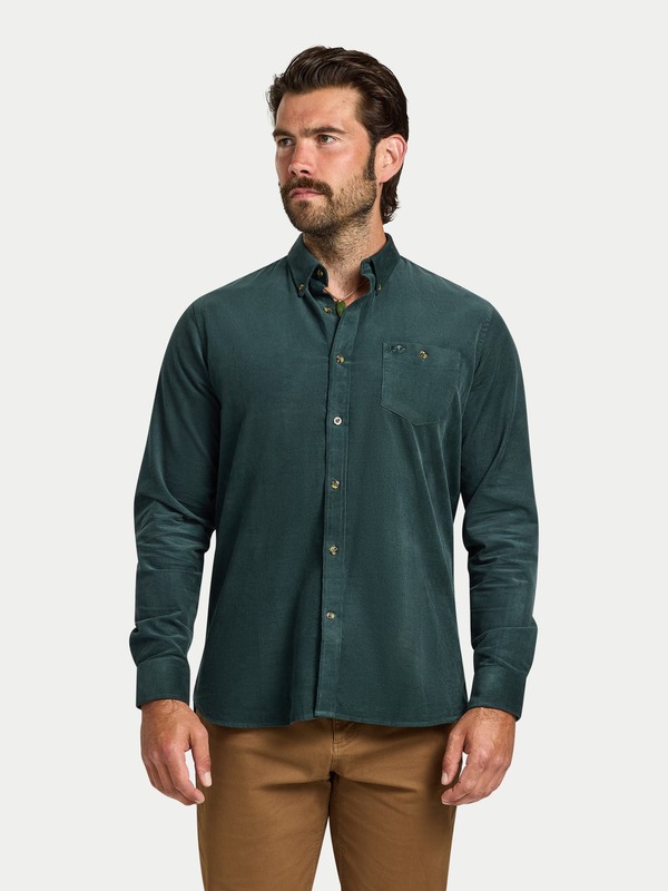 ライジングブル メンズ トップス シャツ コーデュロイ Raging Bullong Sleeve Soft Needle Corduroy Shirt Forest フォレスト