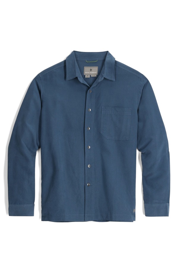 ロイヤルロビンズ メンズ トップス シャツ ROYAL ROBBINS Desert Pucker Shirt Collins Blue ブルー