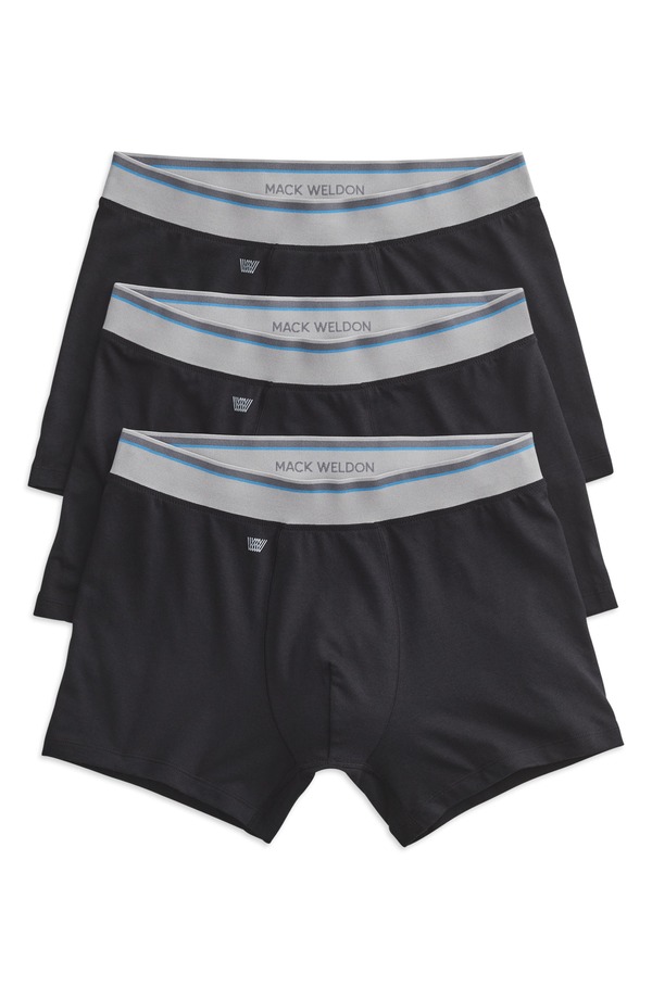 マック ウェルダン メンズ アンダー御召しもの さる股引き Mack Weldon 3-Pack Cloud FX Trunks True Black 黒いこと