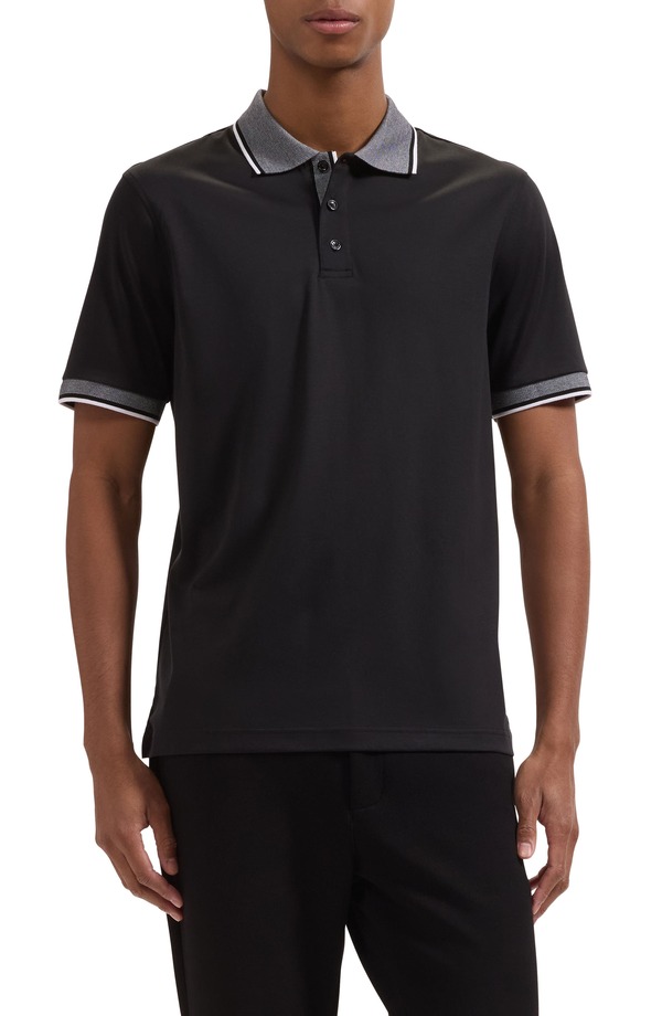 ブガッチ メンズ トップス ポロシャツ コットン Bugatchi Tipped Pima Cotton Piqu Polo Black ブラック 29,120円