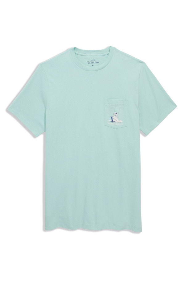 ヴァインヤードヴァインズ メンズ トップス プルオーバー グラフィック vineyard vinesanta Beach Send Beer Pocket Graphic T-Shirt Mangrove Mint ペパーミント