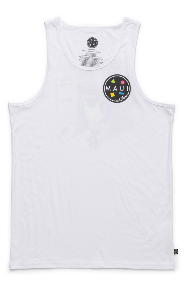 マウイアンドサン メンズ トップス シャツ グラフィック Maui & Sons Arnold Sharkley Graphic Tank White ホワイト