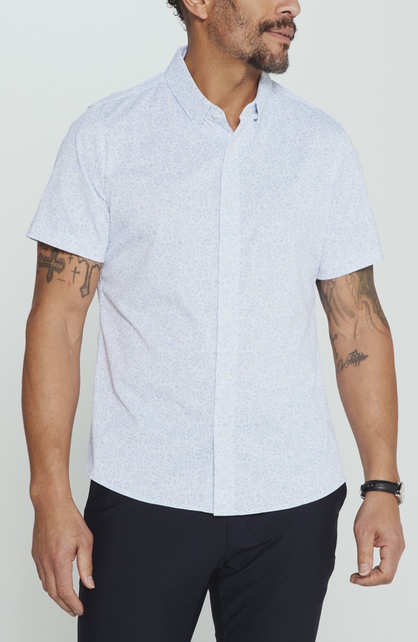 セブンダイヤモンド メンズ トップス シャツ フラワー柄 フラワー 7 Diamonds Velora Floral Short Sleeve Button-Up Shirt White ホワイト