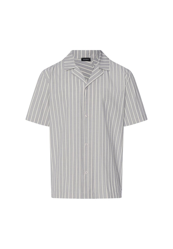 ハンロ メンズ トップス シャツ コットン Hanro Night Anday Cotton Button Front Collared Shirt Denim Stripe デニム