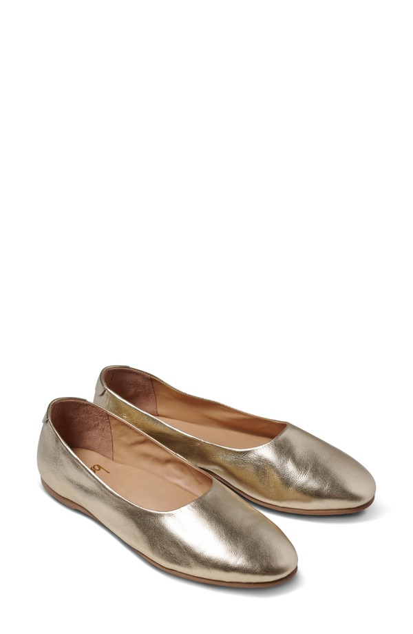 ビーク レディース シューズ パンプス なめし革 Beek Swiftlet Leather Ballet Slipper Gold ゴールド