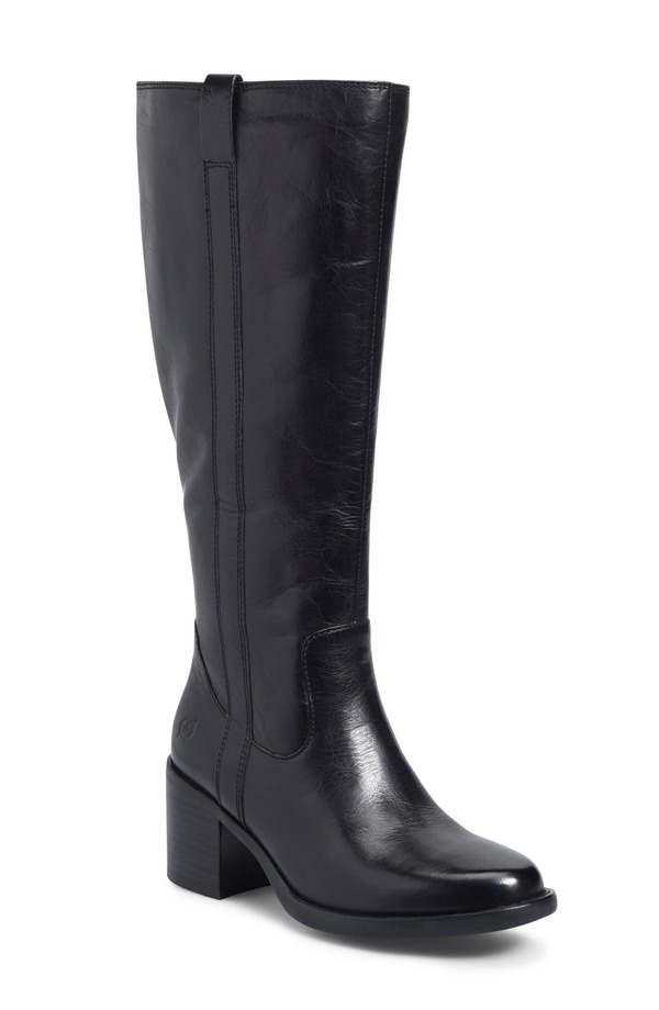バーン レディース シューズ ブーツ・レインブーツ Brn Harding Knee High Boot Black Leather ブラック