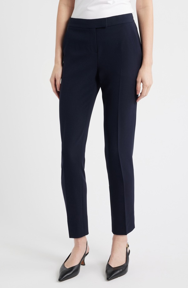行動論理 レディース ボトムス レギンス 縮緬 ズボン下 Theory Ibbey Admiral Crepe Pants Deep Navy - G8e 米国海軍