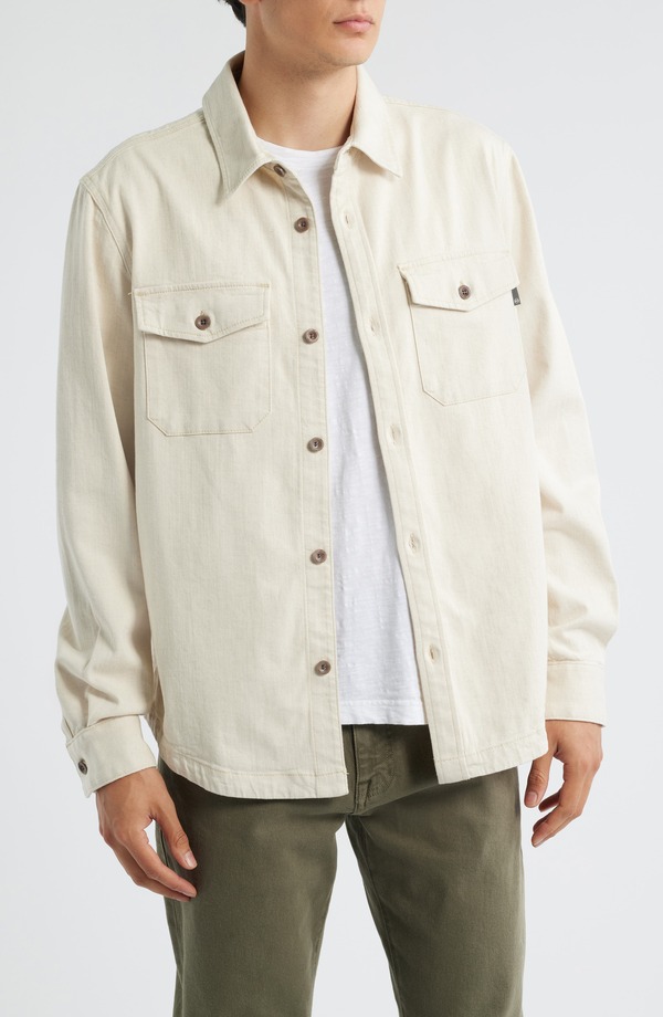 エージー メンズ アウター ジャケット・ブルゾン シャツ AG Elias Twill Shirt Jacket Natural｜ReVida 店