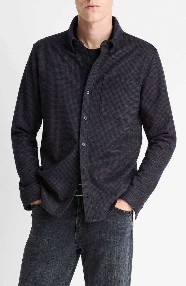 ヴィンス メンズ トップス シャツ ダウン Vince Plaid Button-Down Shirt Coastal/ Dark Jasper チェック