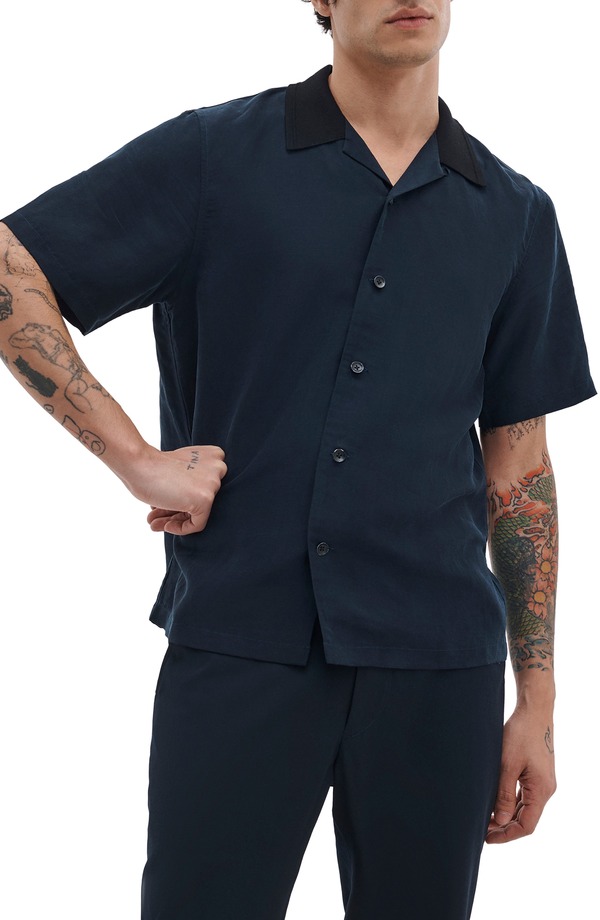 ラグアンドボーン メンズ トップス シャツ rag & bone Avery Slub Camp Shirt Navy ネイビー