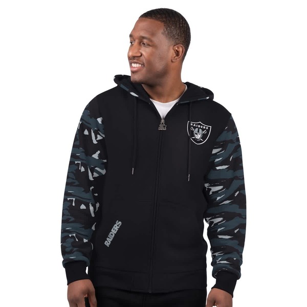 クランク メンズ アウター パーカー・スウェット Men\u0027starter Black Las Vegas Raiders Thursday Night Gridiron Full-Zip Hoodie Black 黒いこと