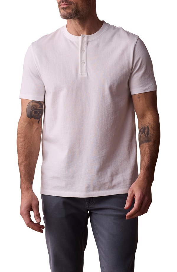 ノーマルブランド メンズ トップス Tシャツ The Normal Brand Henley T-Shirt White ホワイト