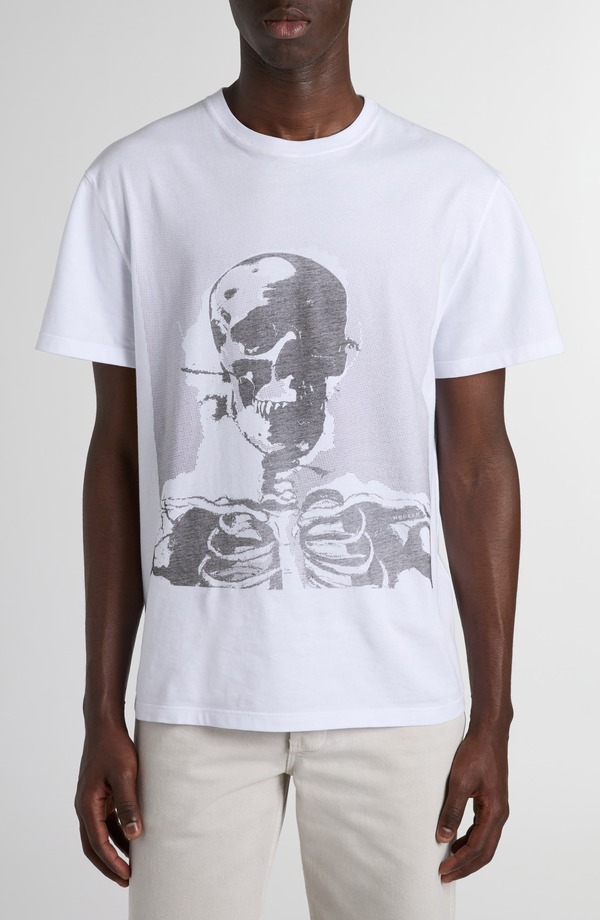 マックイーン メンズ トップス プルオーバー グラフィック McQueen Skull Graphic T-Shirt White / Black 白いこと