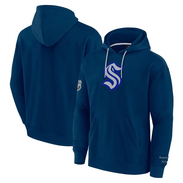 ファナティクス メンズ アウター パーカー・スウェット Men\u0027s Fanatics Deep Sea Blue Seattle Kraken Elements Pace Pullover Hoodie Navy 米国海軍