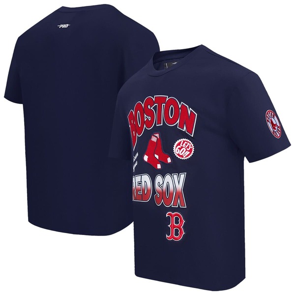プロスタンダード メンズ トップス Tシャツ Men's Pro Standard Navy Boston Red Sox Turn It Up Dropped Shoulder T-Shirt Navy ネイビー|ReVida 店