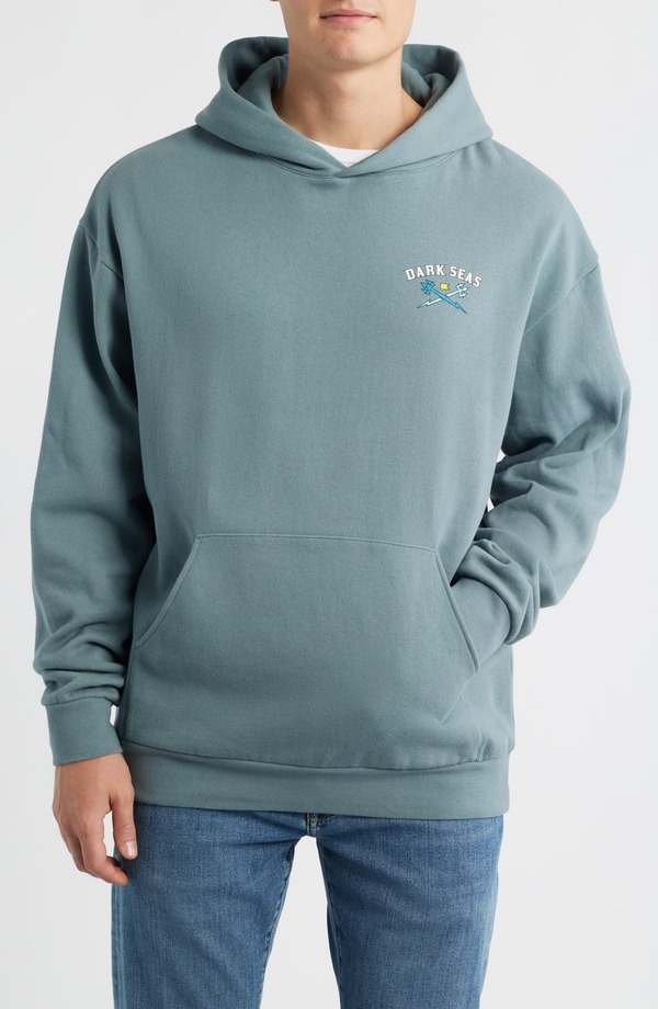 ダークシーズ メンズ アウター パーカー・スウェット 綿織物 DARK SEASailor\u0027sun Oversize Cotton Blend Hoodie Blue Magic 青色