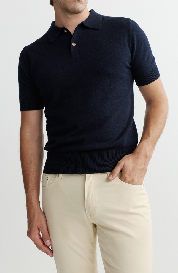 ディーエル 1961 メンズ アウター ジャケット・ブルゾン ポロシャツ コットン DL1961 Cotton \u0026 Cashmere Polo Navy ネイビー