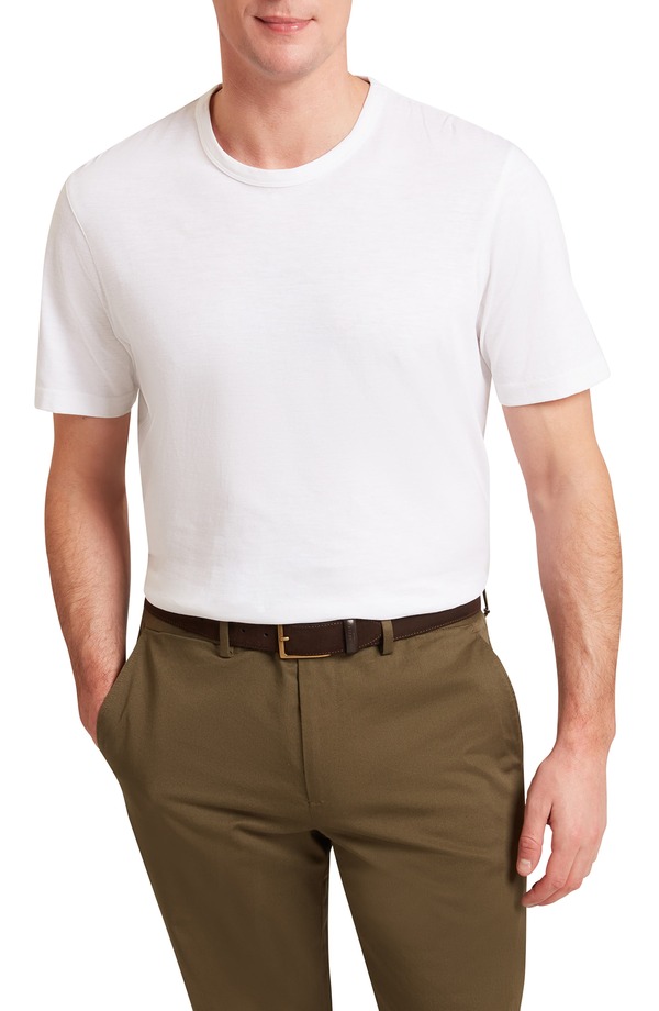 テッドベーカー メンズ トップス プルオーバー 綿織物 リネン Ted Baker Bartol Cotton \u0026 Linen T-Shirt White 白いこと
