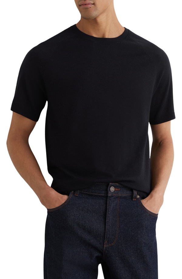 レイス メンズ トップス プルオーバー 羊毛 Reiss Brook Merino Wool T-Shirt Navy 米国海軍